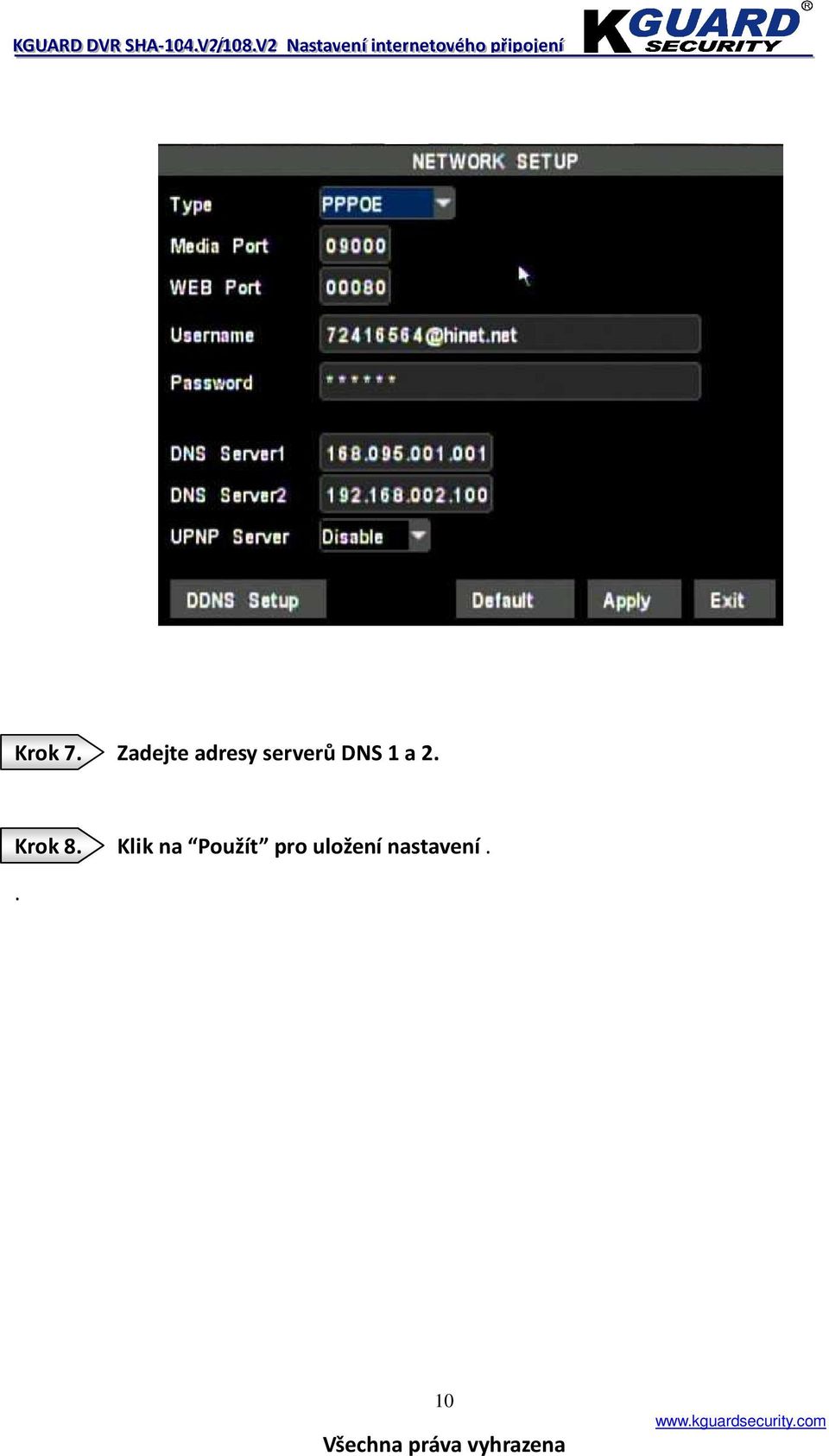 DNS 1 a 2. Krok 8.