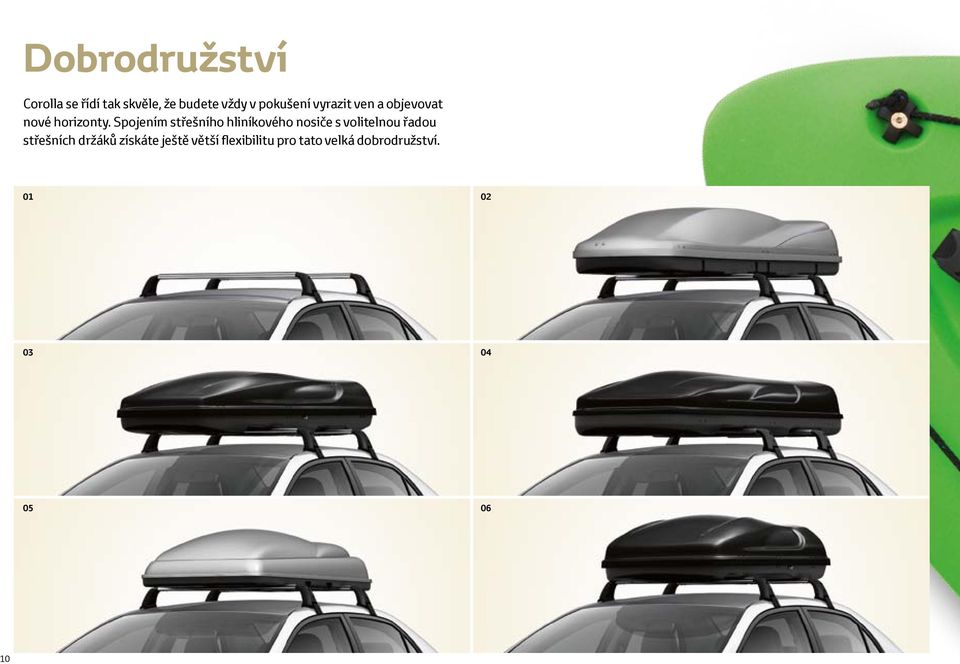 Spojením střešního hliníkového nosiče s volitelnou řadou