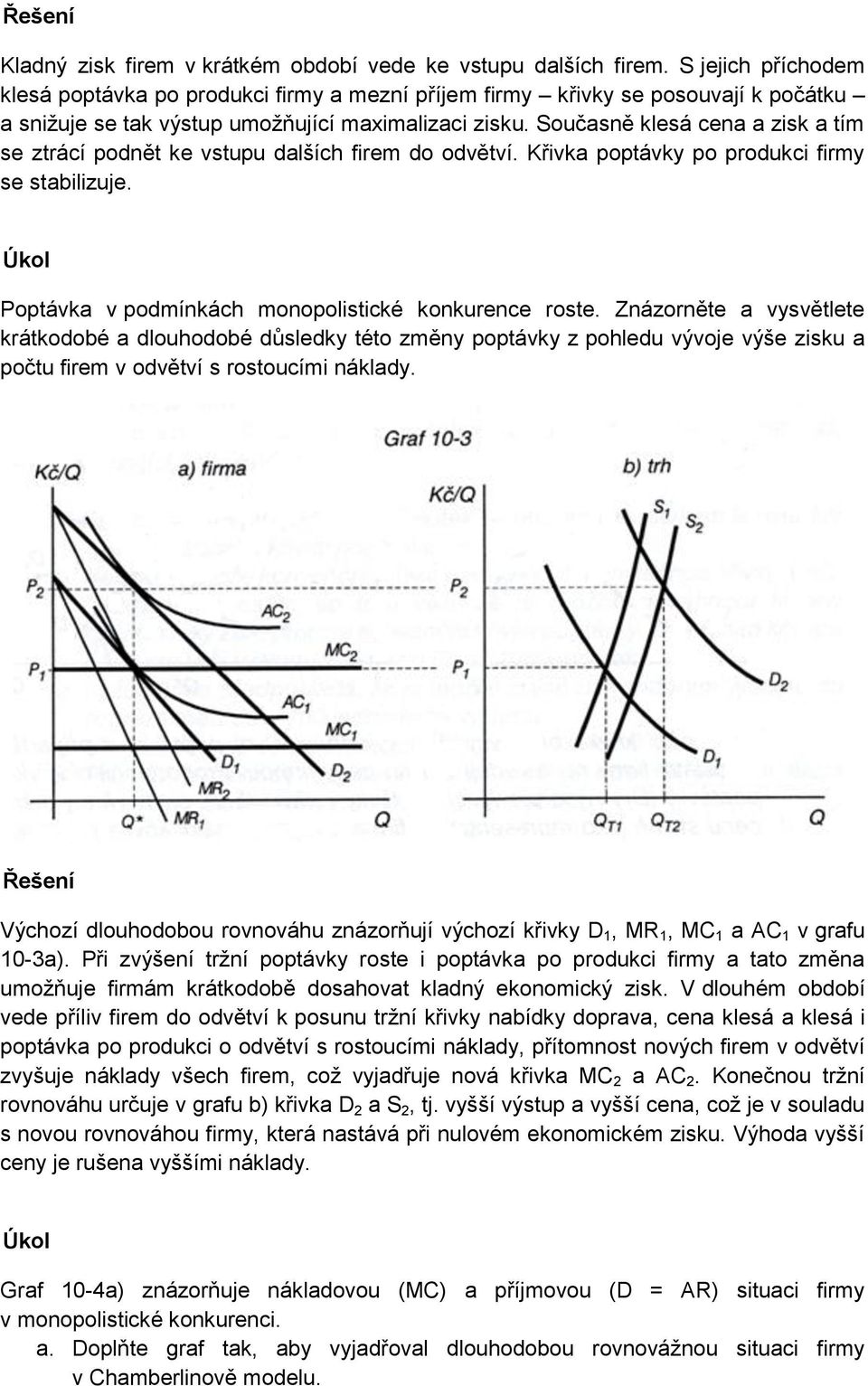 Současně klesá cena a zisk a tím se ztrácí podnět ke vstupu dalších firem do odvětví. Křivka poptávky po produkci firmy se stabilizuje. Úkol Poptávka v podmínkách monopolistické konkurence roste.