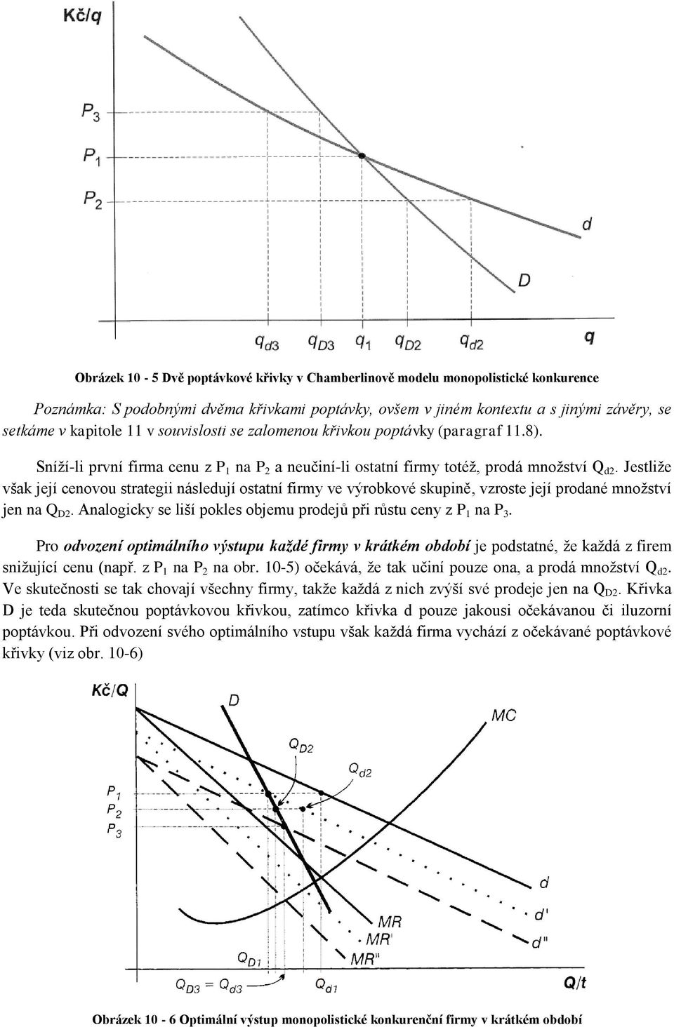 Jestliže však její cenovou strategii následují ostatní firmy ve výrobkové skupině, vzroste její prodané množství jen na Q D2. Analogicky se liší pokles objemu prodejů při růstu ceny z P 1 na P 3.