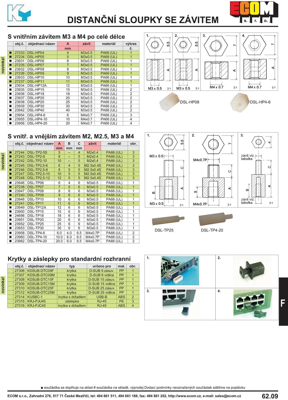 5 PA66 (UL) 1 23934 DSL-HP12A 12 M3x0.5 PA66 (UL) 1 23935 DSL-HP15 15 M3x0.5 PA66 (UL) 2 23936 DSL-HP18 18 M3x0.5 PA66 (UL) 2 23937 DSL-HP20 20 M3x0.5 PA66 (UL) 2 23938 DSL-HP25 25 M3x0.