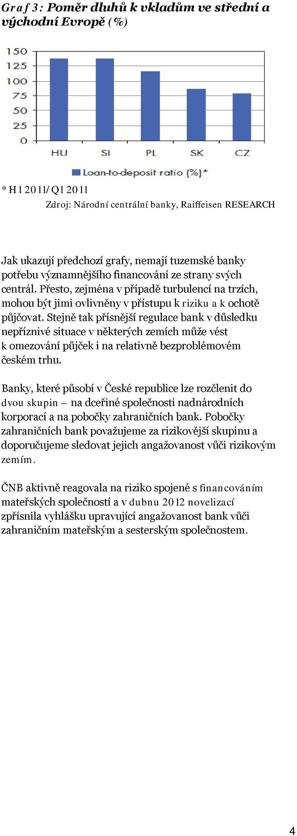 Stejně tak přísnější regulace bank v důsledku nepříznivé situace v některých zemích může vést k omezování půjček i na relativně bezproblémovém českém trhu.