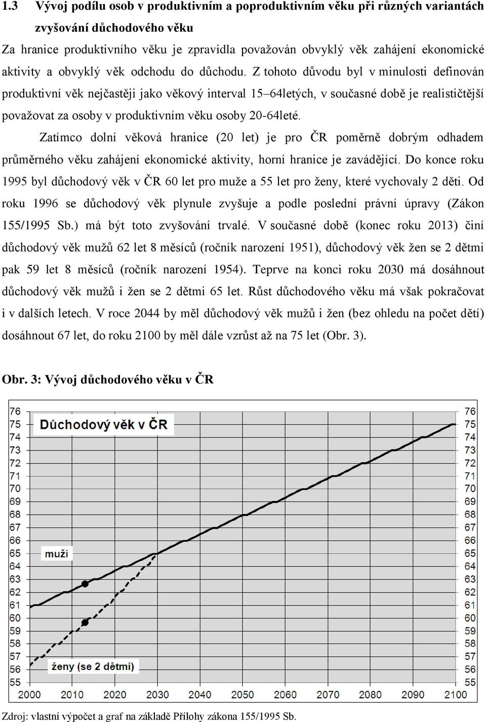 Z tohoto důvodu byl v minulosti definován produktivní věk nejčastěji jako věkový interval 15 64letých, v současné době je realističtější považovat za osoby v produktivním věku osoby 20-64leté.