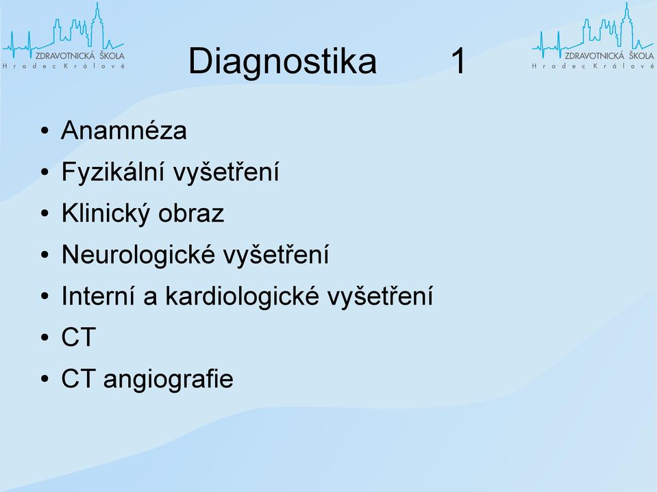 Neurologické vyšetření Interní a