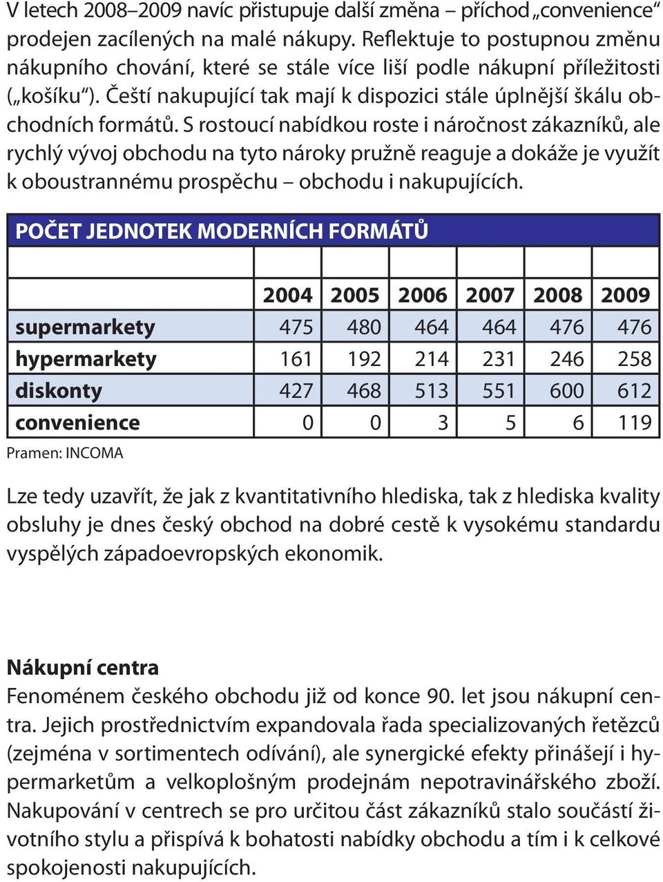 S rostoucí nabídkou roste i náročnost zákazníků, ale rychlý vývoj obchodu na tyto nároky pružně reaguje a dokáže je využít k oboustrannému prospěchu obchodu i nakupujících.