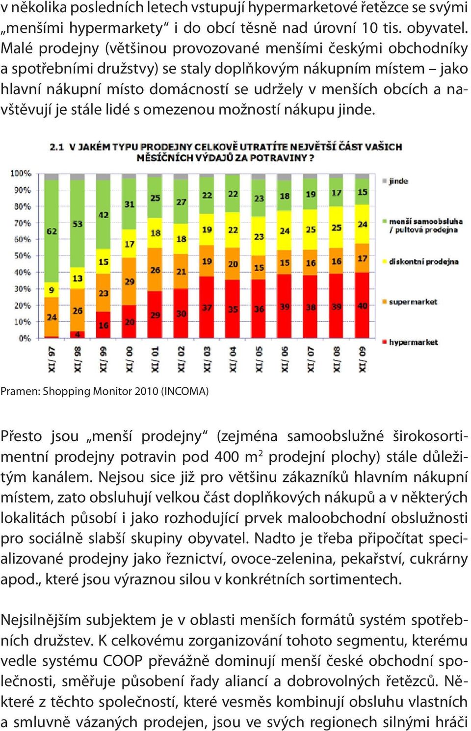 navštěvují je stále lidé s omezenou možností nákupu jinde.