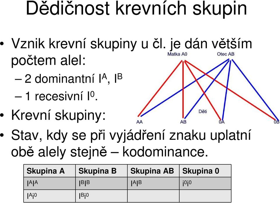 Krevní skupiny: Stav, kdy se při vyjádření znaku uplatní obě alely stejně