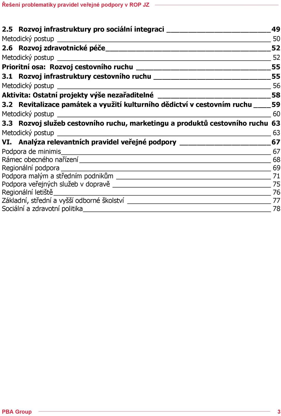 2 Revitalizace památek a využití kulturního dědictví v cestovním ruchu 59 Metodický postup 60 3.3 Rozvoj služeb cestovního ruchu, marketingu a produktů cestovního ruchu 63 Metodický postup 63 VI.