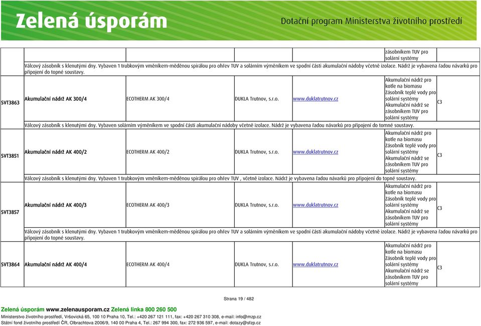 cz Akumulační nádrž pro kotle na biomasu Válcový zásobník s klenutými dny. Vybaven solárním výměníkem ve spodní části akumulační nádoby včetně izolace.