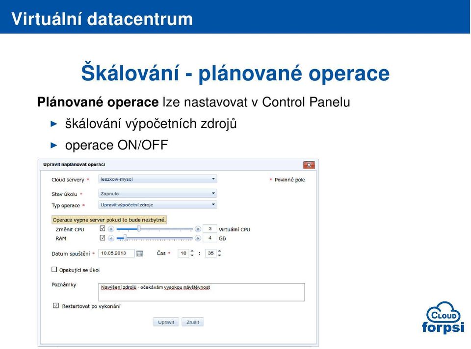 nastavovat v Control Panelu I