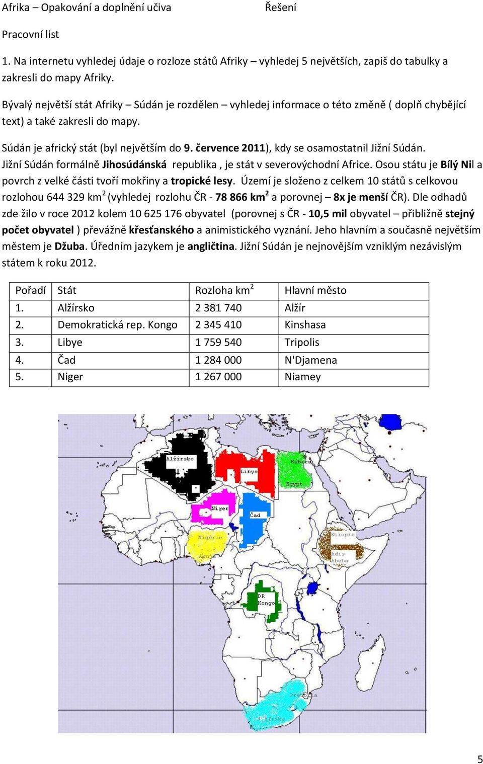 července 2011), kdy se osamostatnil Jižní Súdán. Jižní Súdán formálně Jihosúdánská republika, je stát v severovýchodní Africe.