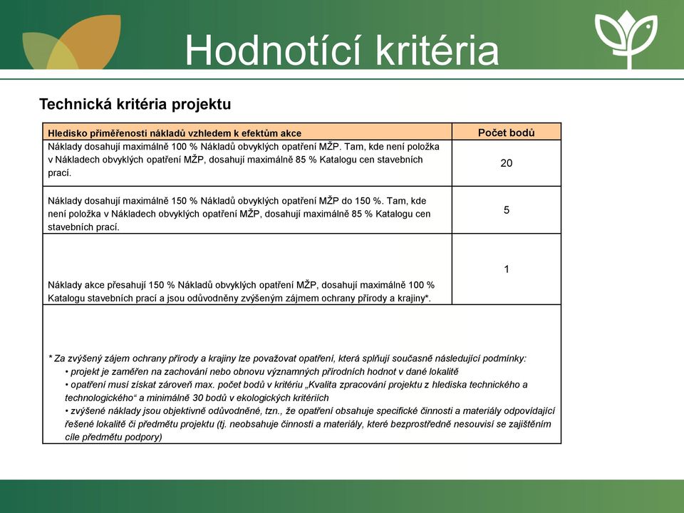 Tam, kde není položka v Nákladech obvyklých opatření MŽP, dosahují maximálně 85 % Katalogu cen stavebních prací.