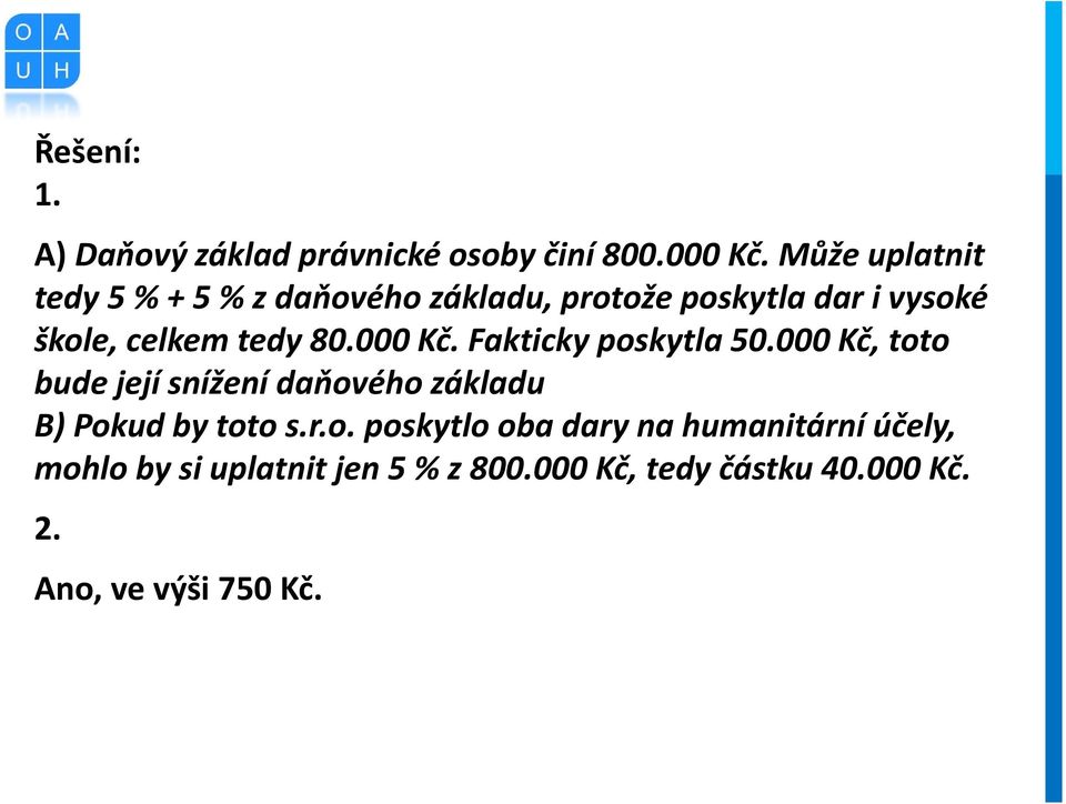 80.000 Kč. Fakticky poskytla 50.