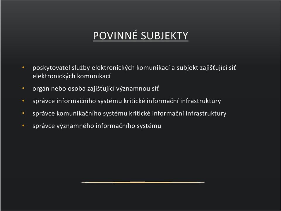 síť správce informačního systému kritické informační infrastruktury správce