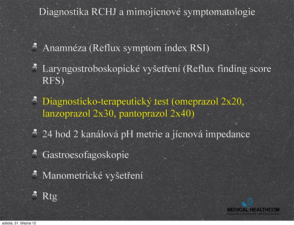 Diagnosticko-terapeutický test (omeprazol 2x20, lanzoprazol 2x30, pantoprazol