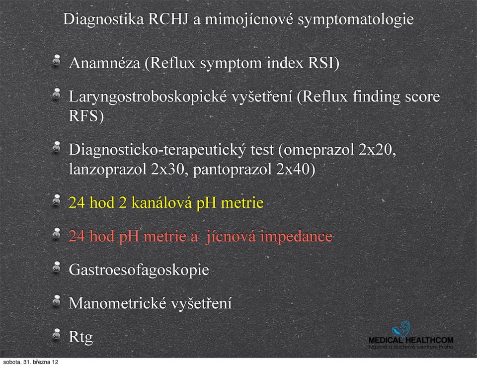 test (omeprazol 2x20, lanzoprazol 2x30, pantoprazol 2x40) 24 hod 2 kanálová ph