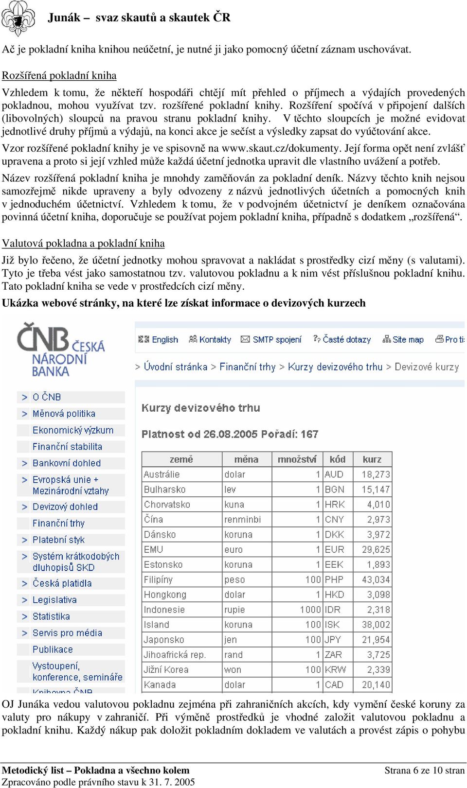 Rozšíření spočívá v připojení dalších (libovolných) sloupců na pravou stranu pokladní knihy.