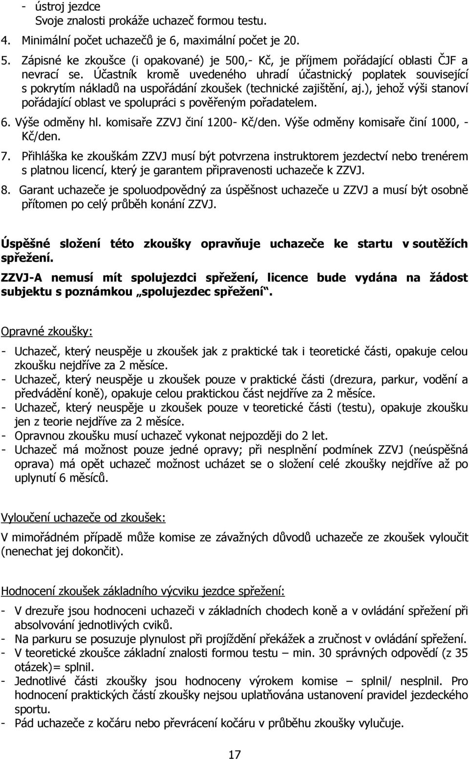 Účastník kromě uvedeného uhradí účastnický poplatek související s pokrytím nákladů na uspořádání zkoušek (technické zajištění, aj.