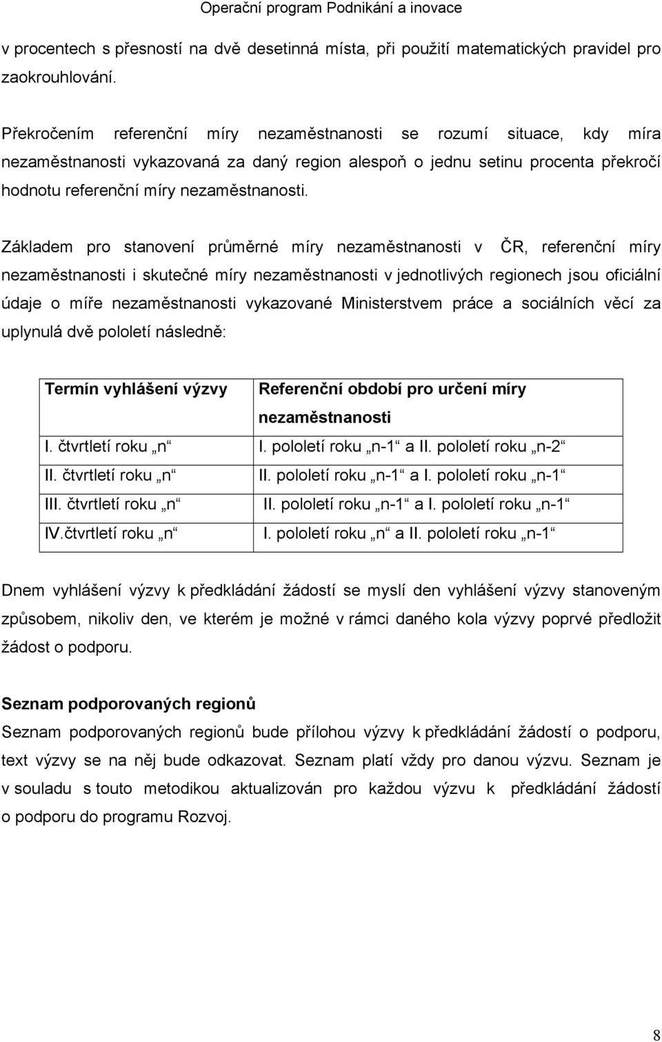 Základem pro stanovení průměrné míry nezaměstnanosti v ČR, referenční míry nezaměstnanosti i skutečné míry nezaměstnanosti v jednotlivých regionech jsou oficiální údaje o míře nezaměstnanosti