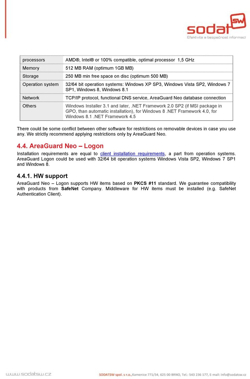 1 and later,.net Framework 2.0 SP2 (if MSI package in GPO, than automatic installation), for Windows 8.NET Framework 4.