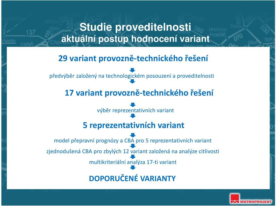 reprezentativních variant 5 reprezentativních variant model přepravní prognózy a CBA pro 5 reprezentativních