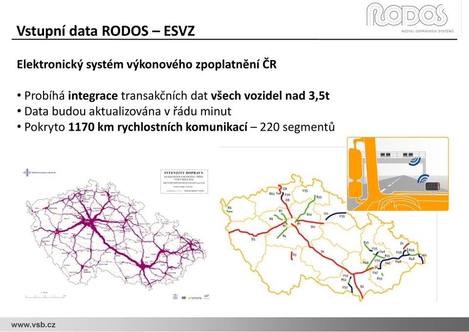 všech vozidel nad 3,5t Data budou aktualizována v řádu