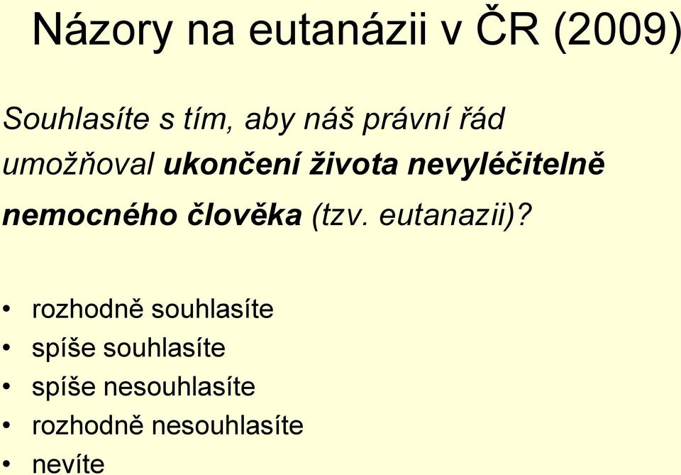 nemocného člověka (tzv. eutanazii)?