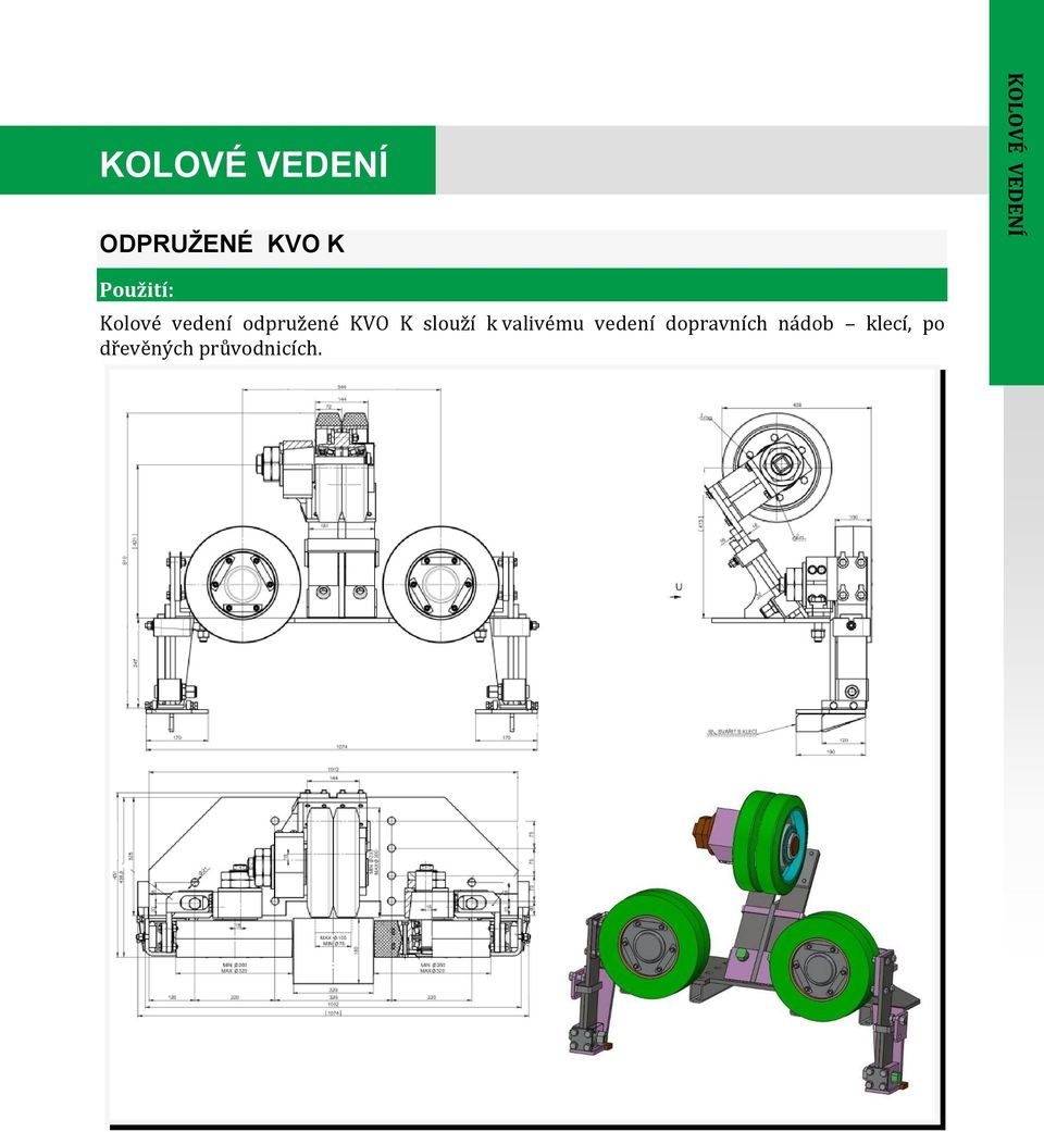 KVO K slouží k valivému vedení