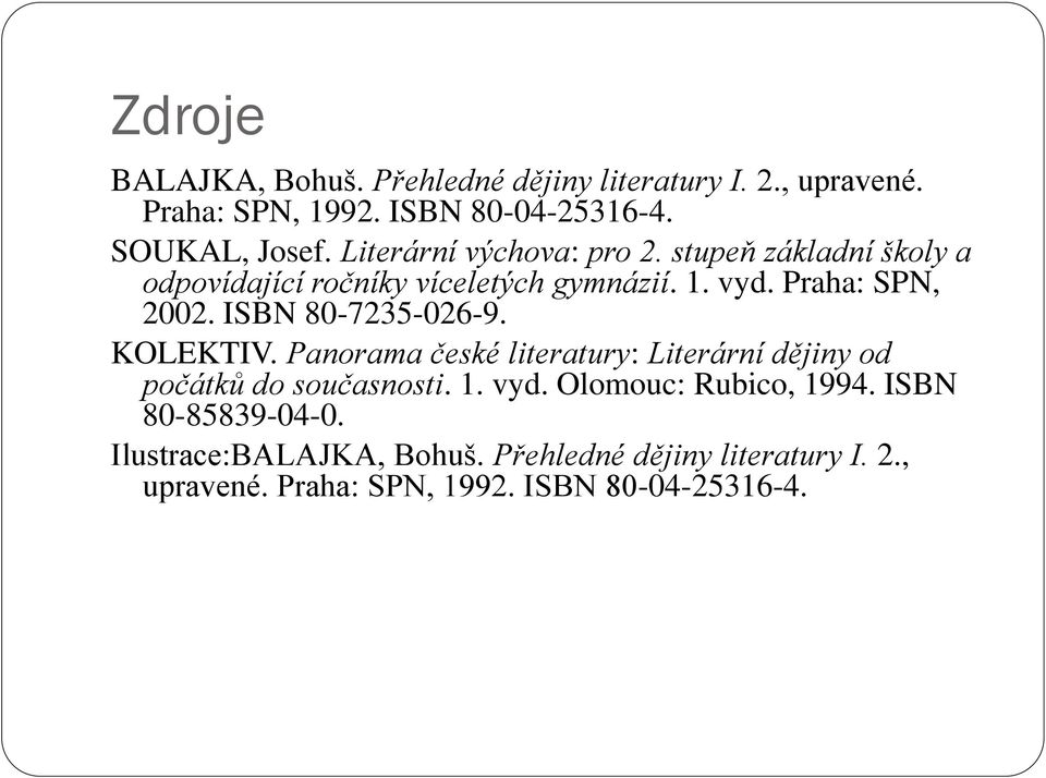 ISBN 80-7235-026-9. KOLEKTIV. Panorama české literatury: Literární dějiny od počátků do současnosti. 1. vyd.
