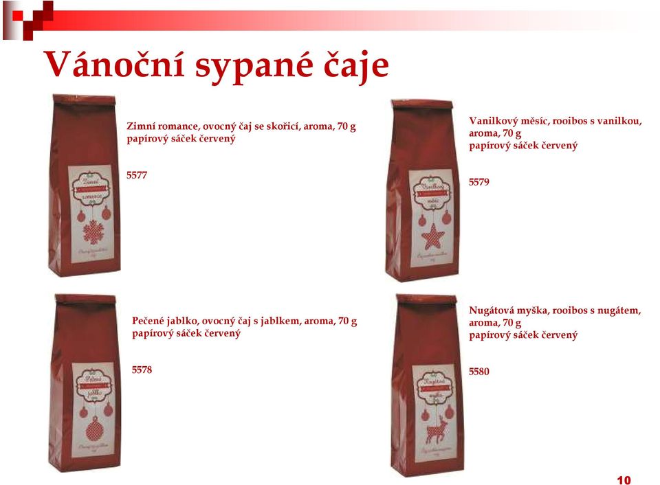 červený 5577 5579 Pečené jablko, ovocný čaj s jablkem, aroma, 70 g papírový sáček