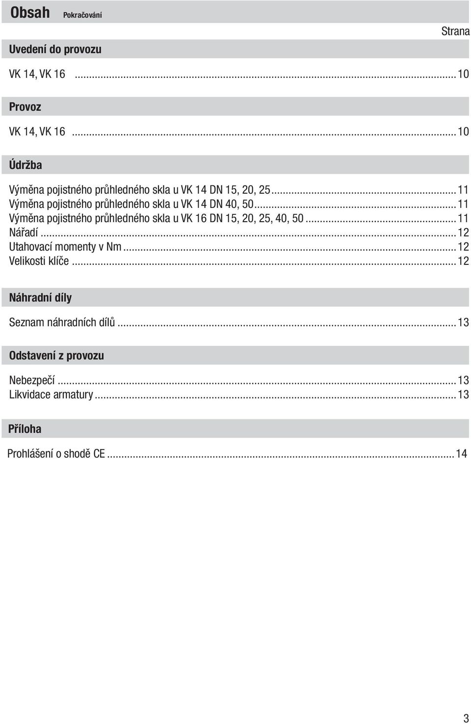 ..11 Výměna pojistného průhledného skla u VK 14 DN 40, 50.