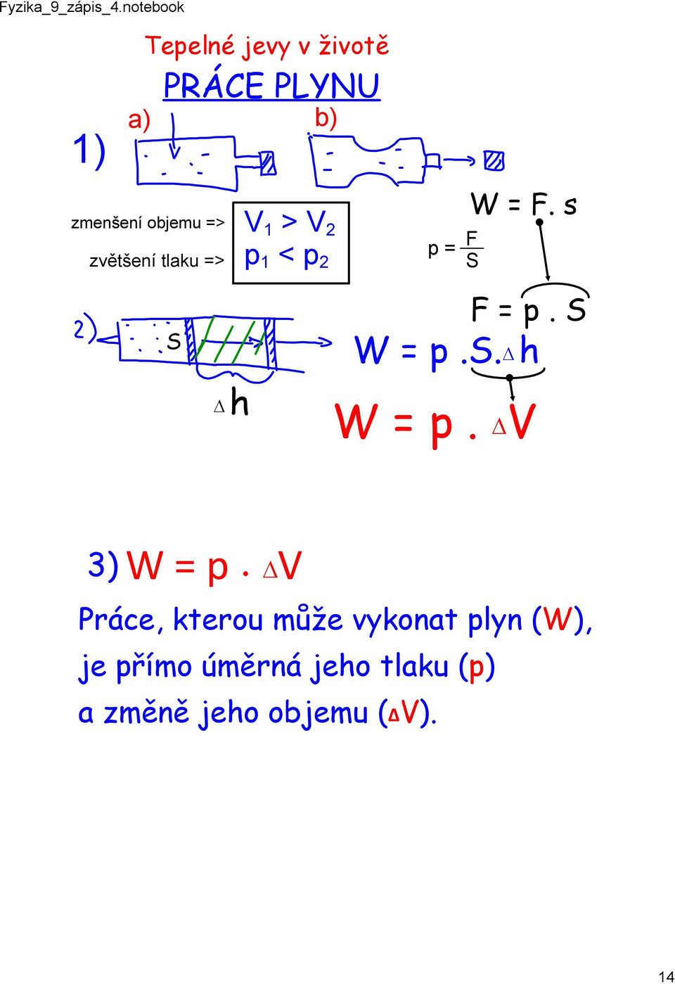 S W = p.s. h W = p. V 3) W = p.