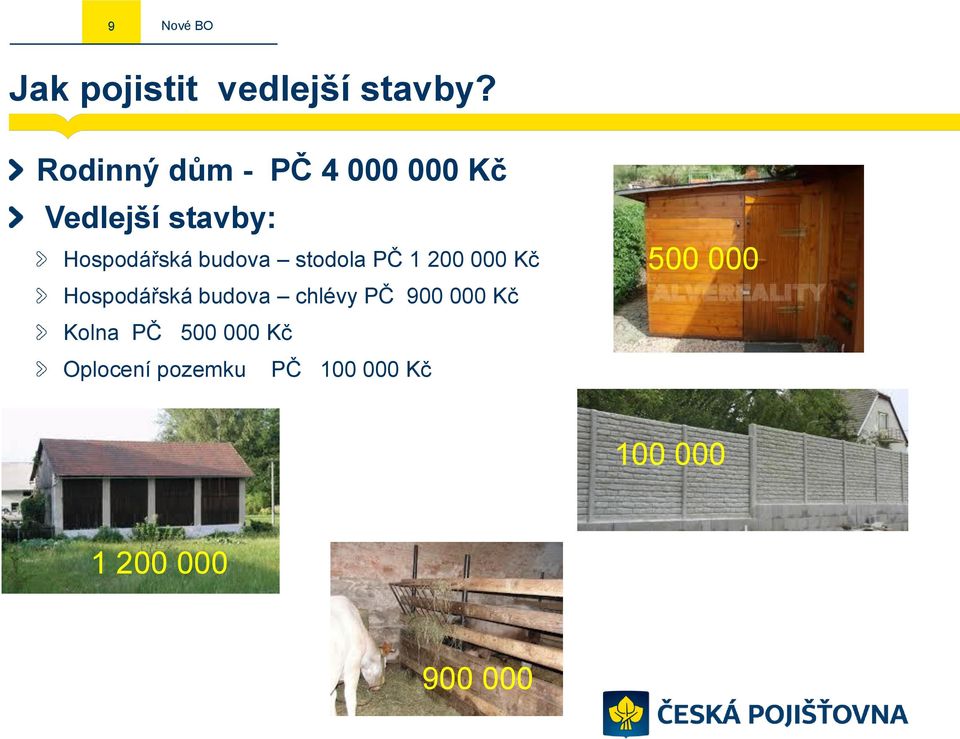 budova stodola PČ 1 200 000 Kč Hospodářská budova chlévy PČ