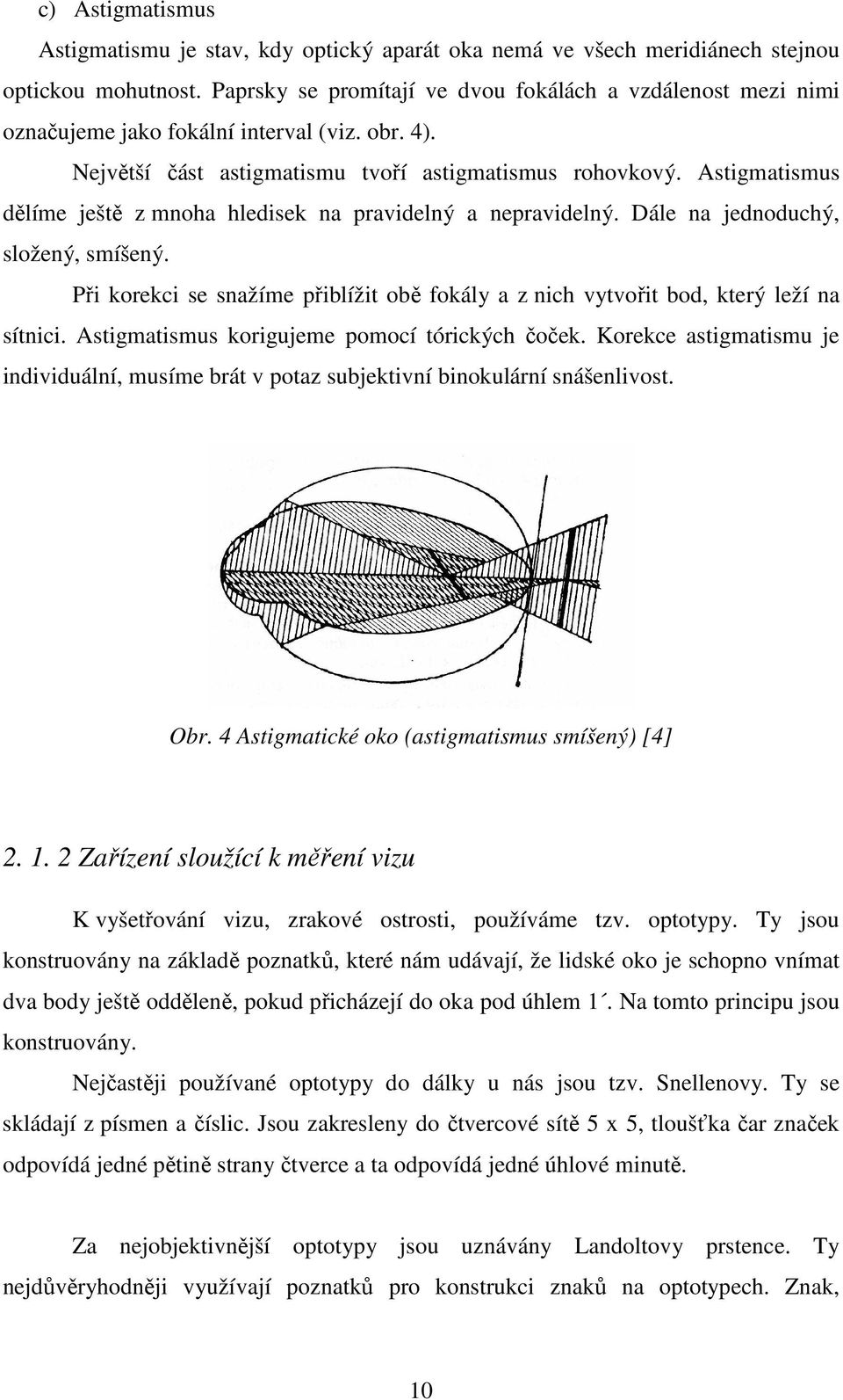 Astigmatismus dělíme ještě z mnoha hledisek na pravidelný a nepravidelný. Dále na jednoduchý, složený, smíšený.