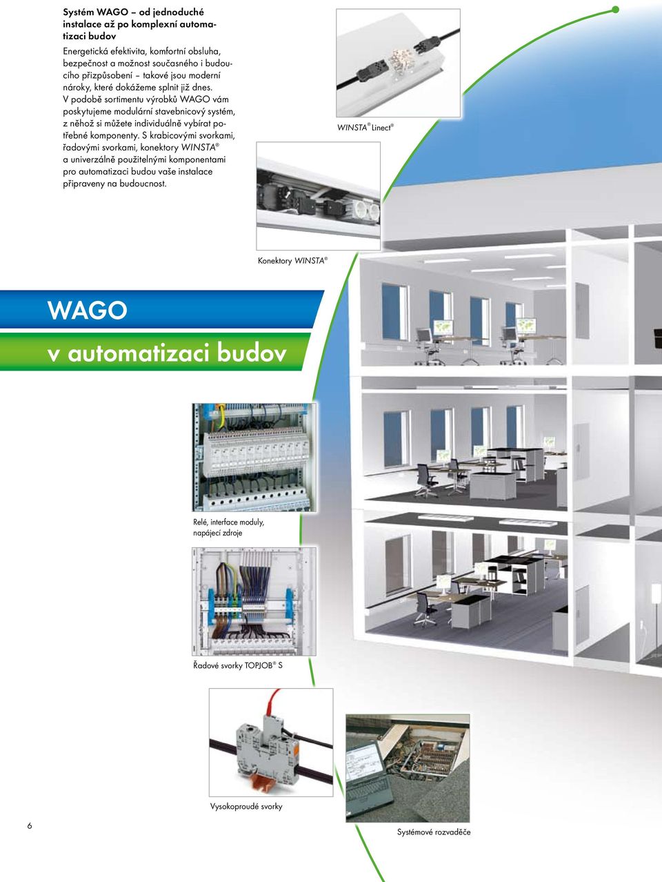 V podobě sortimentu výrobků WAGO vám poskytujeme modulární stavebnicový systém, z něhož si můžete individuálně vybírat potřebné komponenty.