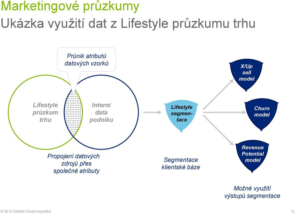 ............ Interní data podniku Lifestyle segmentace Churn model Propojení