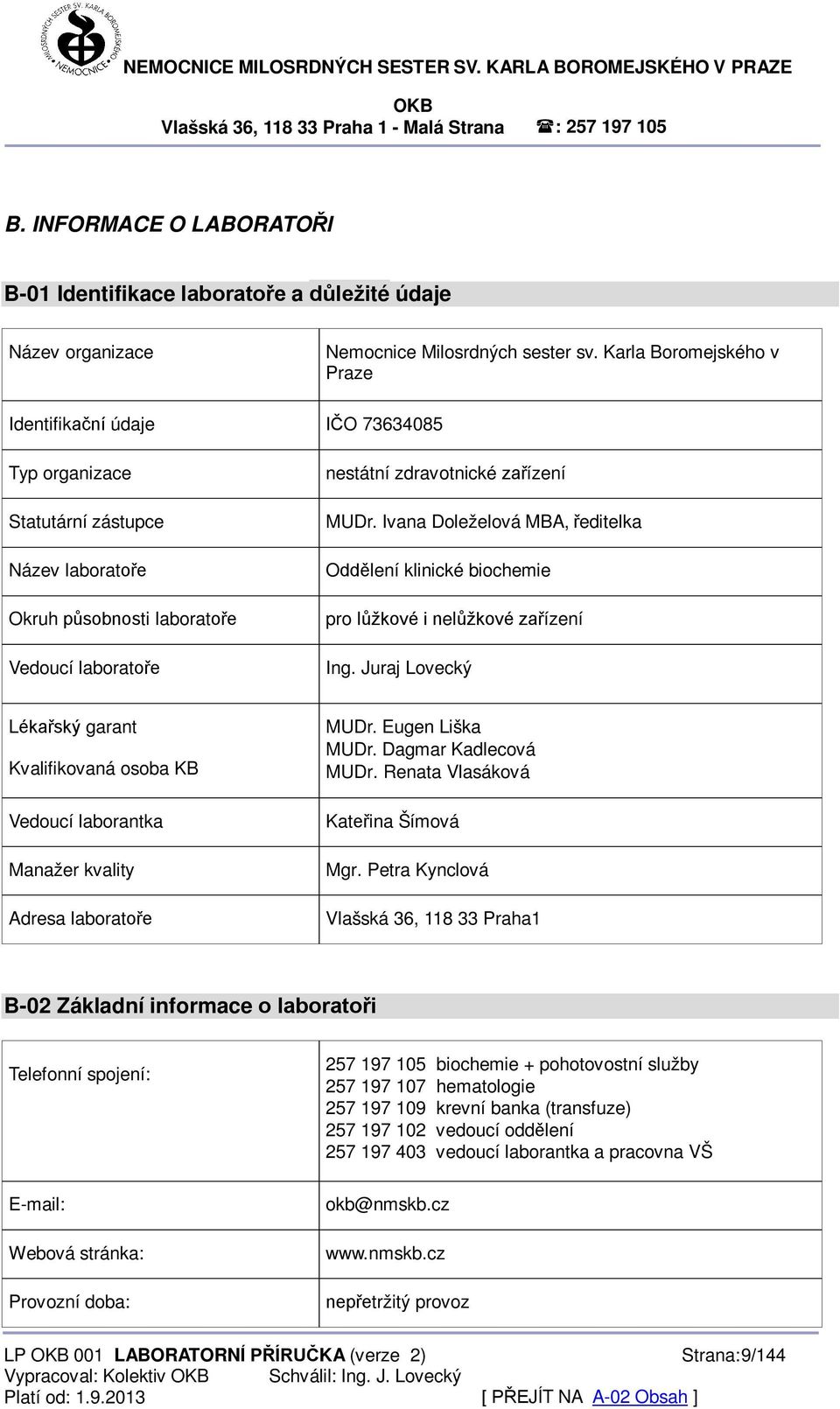 Ivana Doleželová MBA, ředitelka Oddělení klinické biochemie pro lůžkové i nelůžkové zařízení Ing.