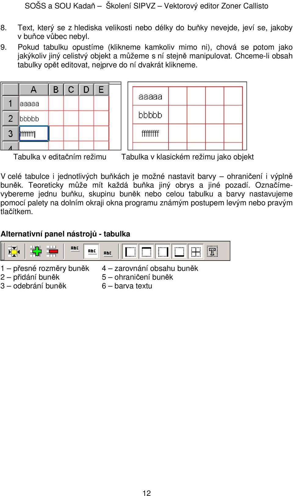 Chceme-li obsah tabulky opět editovat, nejprve do ní dvakrát klikneme.