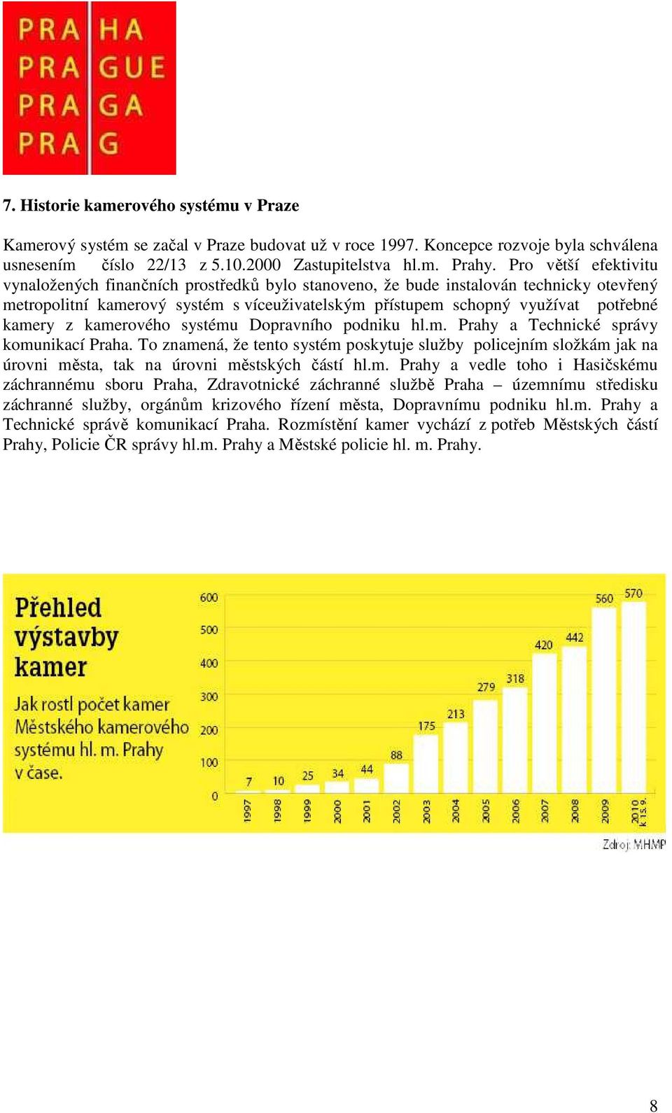 kamery z kamerového systému Dopravního podniku hl.m. Prahy a Technické správy komunikací Praha.