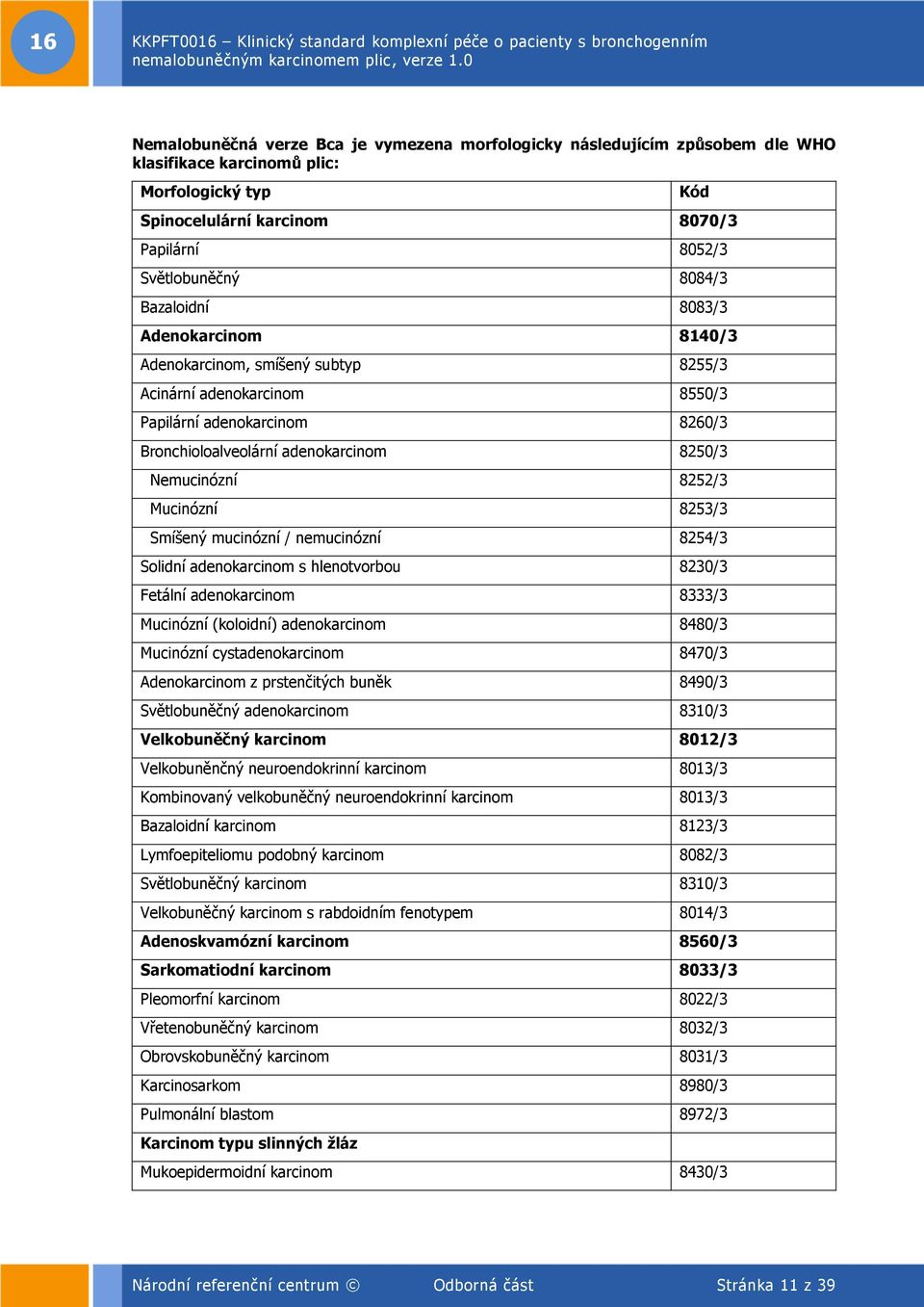 Mucinózní 8253/3 Smíšený mucinózní / nemucinózní 8254/3 Solidní adenokarcinom s hlenotvorbou 8230/3 Fetální adenokarcinom 8333/3 Mucinózní (koloidní) adenokarcinom 8480/3 Mucinózní cystadenokarcinom