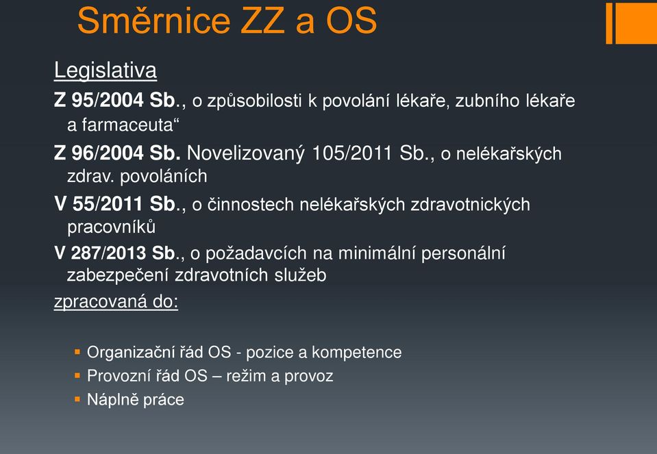 , o nelékařských zdrav. povoláních V 55/2011 Sb.