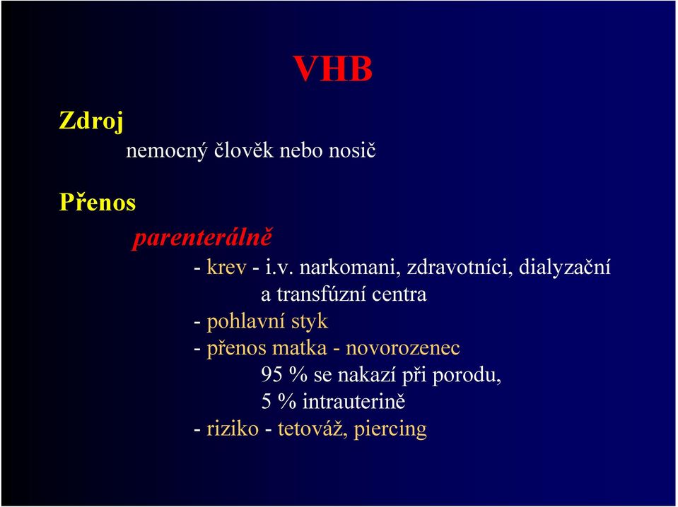 centra - pohlavní styk - přenos matka - novorozenec 95 % se