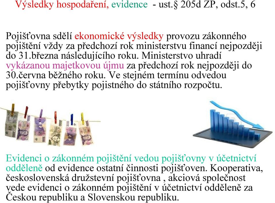 Ministerstvo uhradí vykázanou majetkovou újmu za předchozí rok nejpozději do 30.června běžného roku.