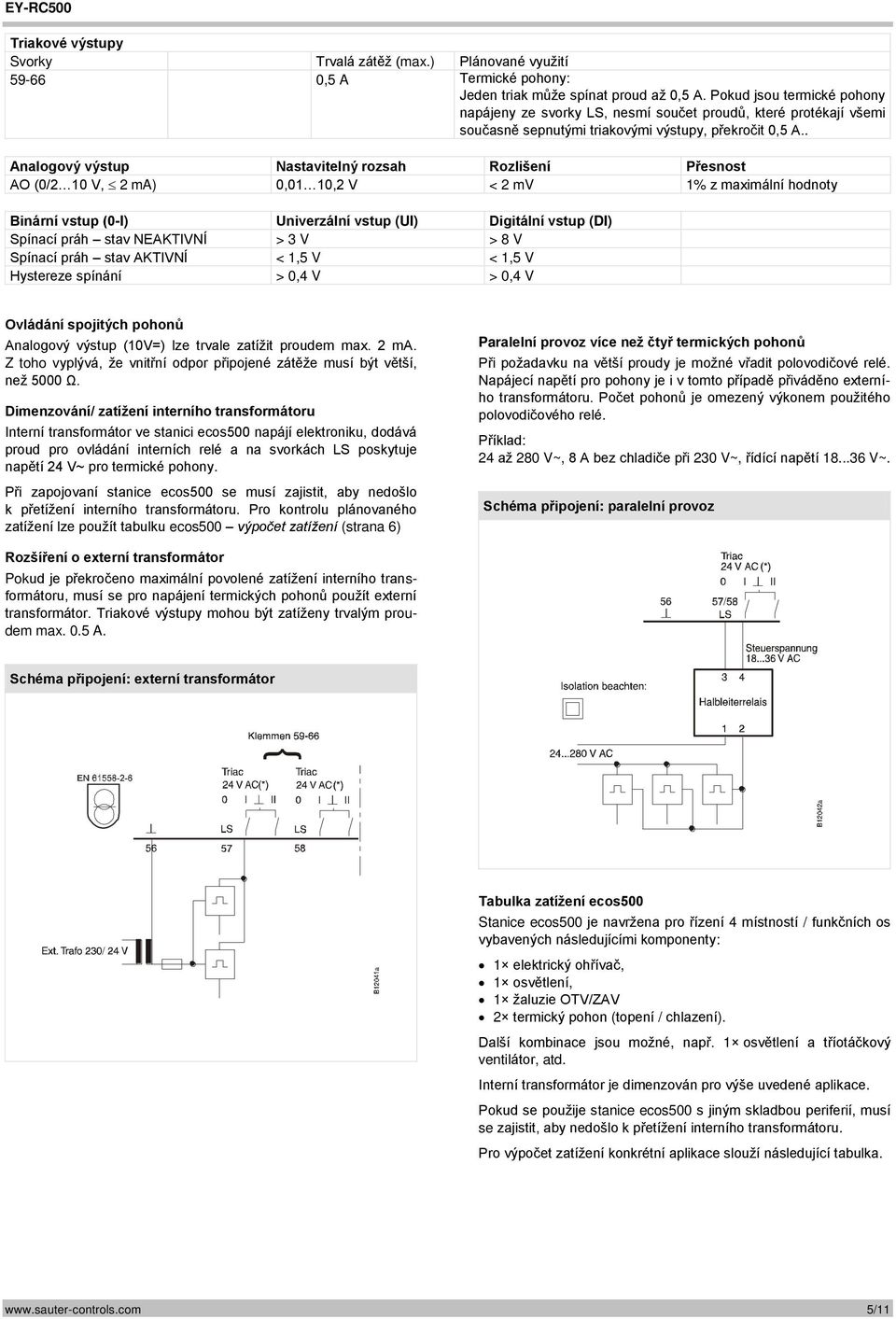 . Analogový výstup Nastavitelný rozsah Rozlišení Přesnost AO (0/2 10 V, 2 ma) 0,01 10,2 V < 2 mv 1% z maximální hodnoty Binární vstup (0-I) Univerzální vstup (UI) Digitální vstup (DI) Spínací práh