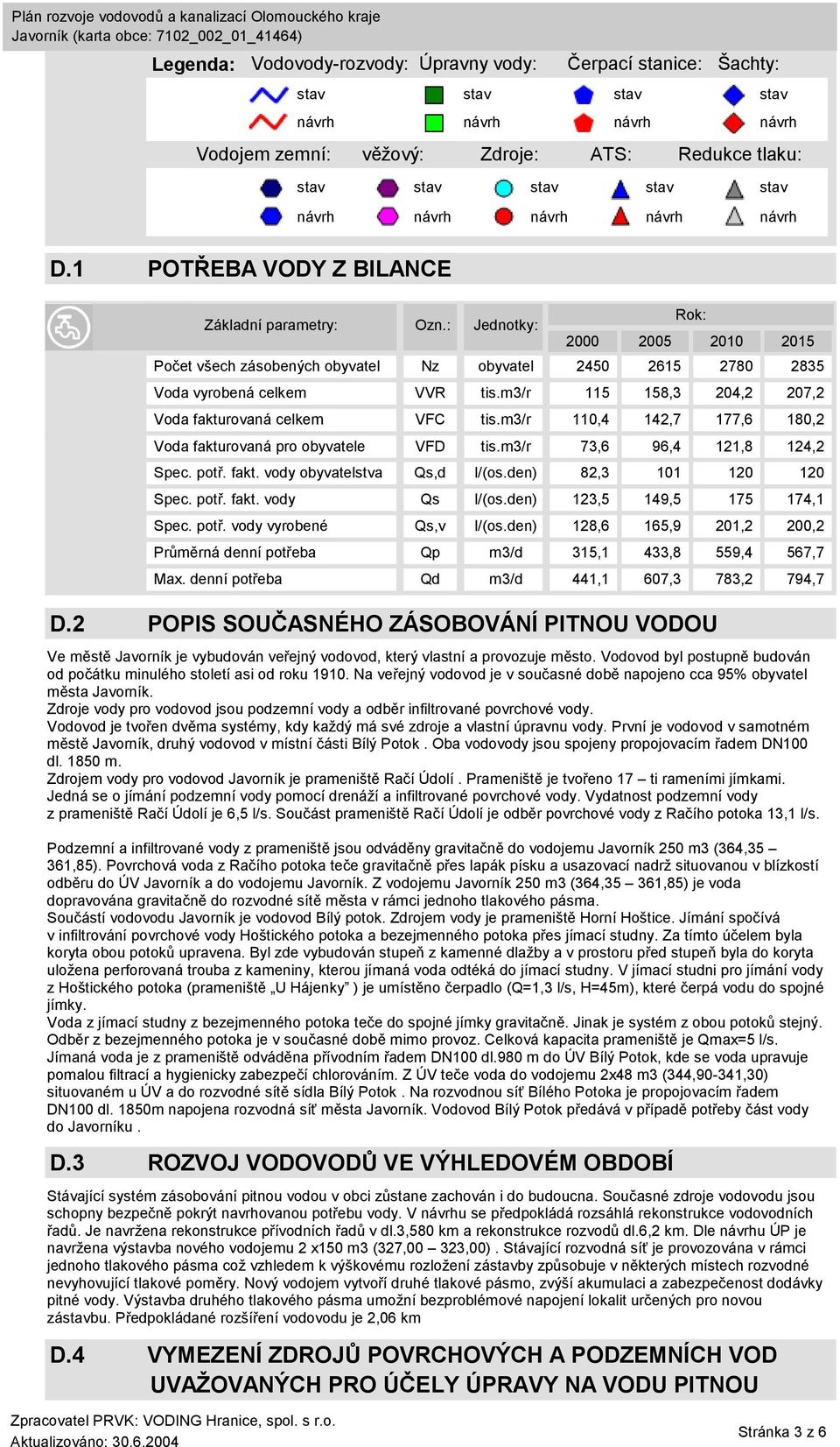 Na veřejný vodovod je v současné době napojeno cca 95% obyvatel města Javorník. Zdroje vody pro vodovod jsou podzemní vody a odběr infiltrované povrchové vody.