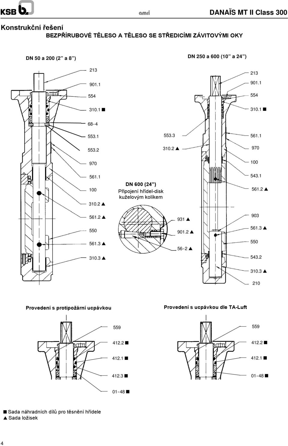 2 561.1 970 100 561.1 100 310.2 561.2 550 561.3 310.3 DN 600 (24 ) Připojení hřídel-disk kuželovým kolíkem 931 901.2 56-2 543.1 561.