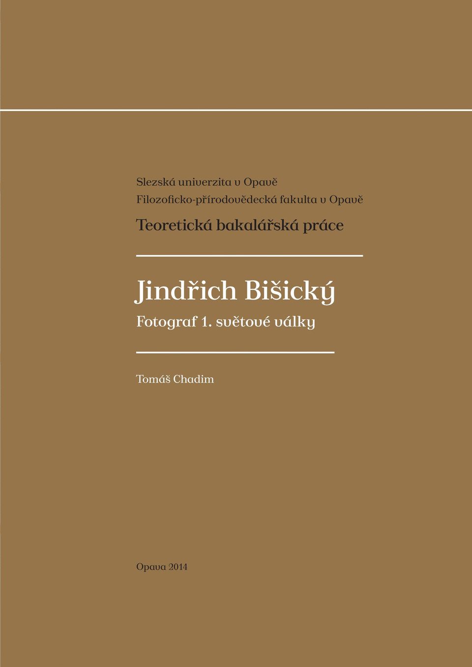 Teoretická bakalářská práce Jindřich Bišický