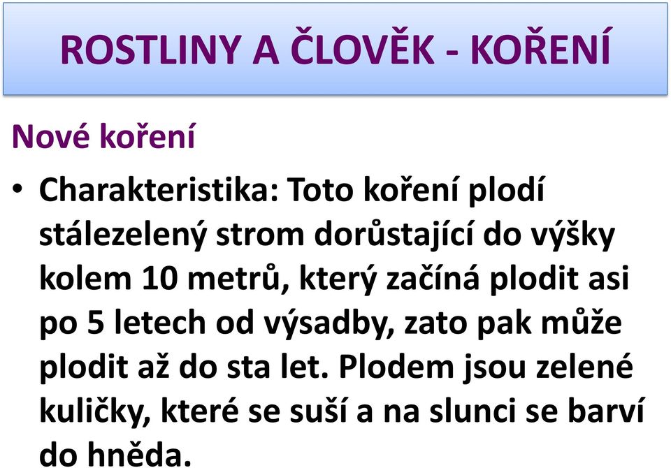 5 letech od výsadby, zato pak může plodit až do sta let.