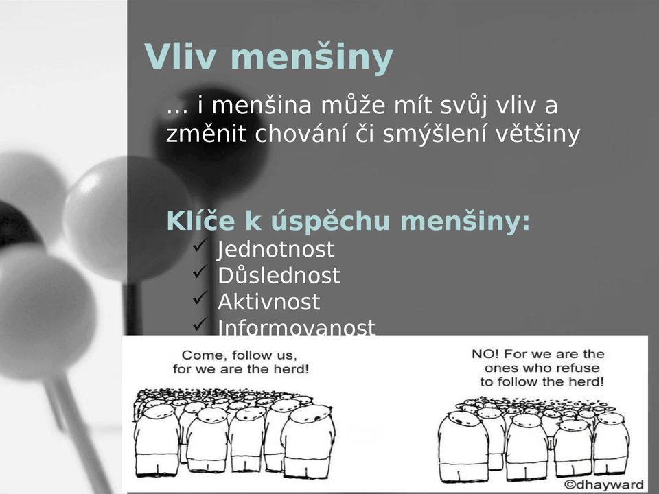 většiny Klíče k úspěchu menšiny: