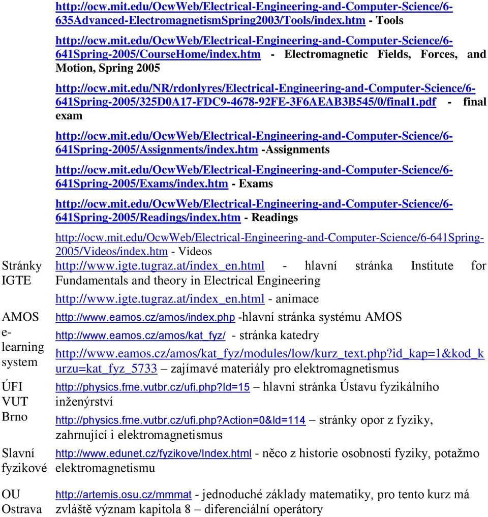 pdf - final exam http://ocw.mit.edu/ocwweb/electical-engineeing-and-compute-science/6-64sping-5/assignments/index.htm -Assignments http://ocw.mit.edu/ocwweb/electical-engineeing-and-compute-science/6-64sping-5/exams/index.